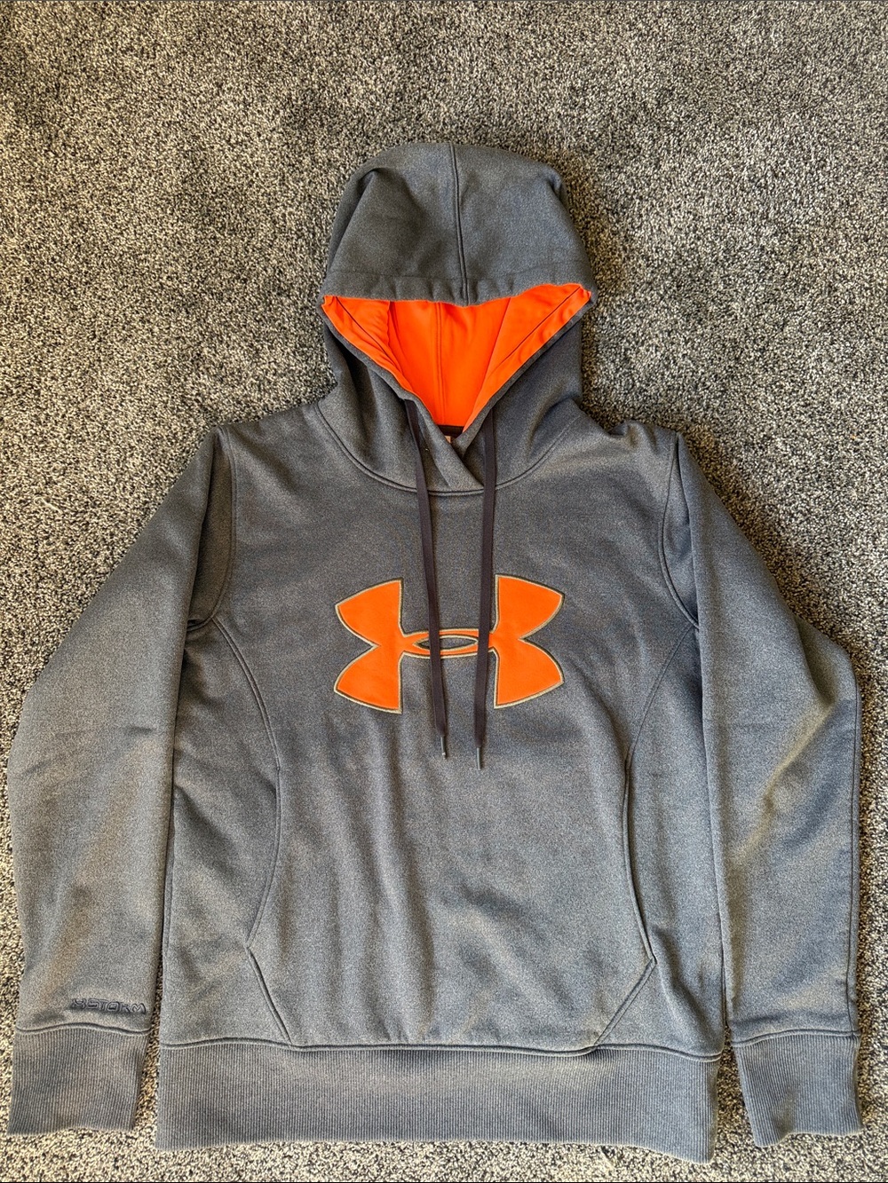 Under Armour Gray Pullover Hoodie with Orange Logo